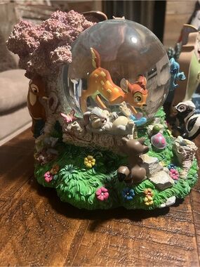 Disney Bambi Pink & Green Snow Globe Scene